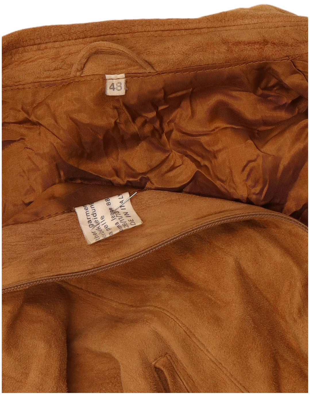 vintage Femme Daim Bomber Jacket IT 48 XL Cuir Marron