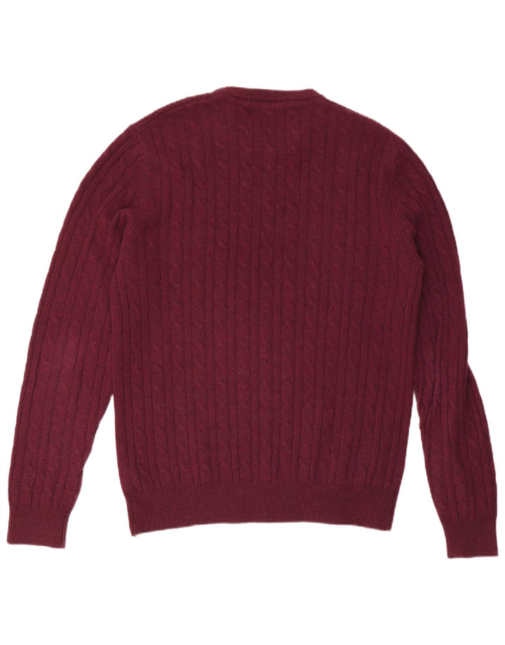 JACK WILLS Pull col rond homme XL laine bordeaux