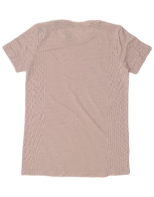 NIKE T-shirt Dri Fit pour femme UK 12 en nylon rose moyen
