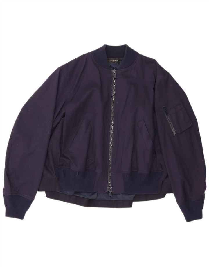 Roberto Collina Veste Bomber Homme UK 36 Petit Bleu Marine Coton
