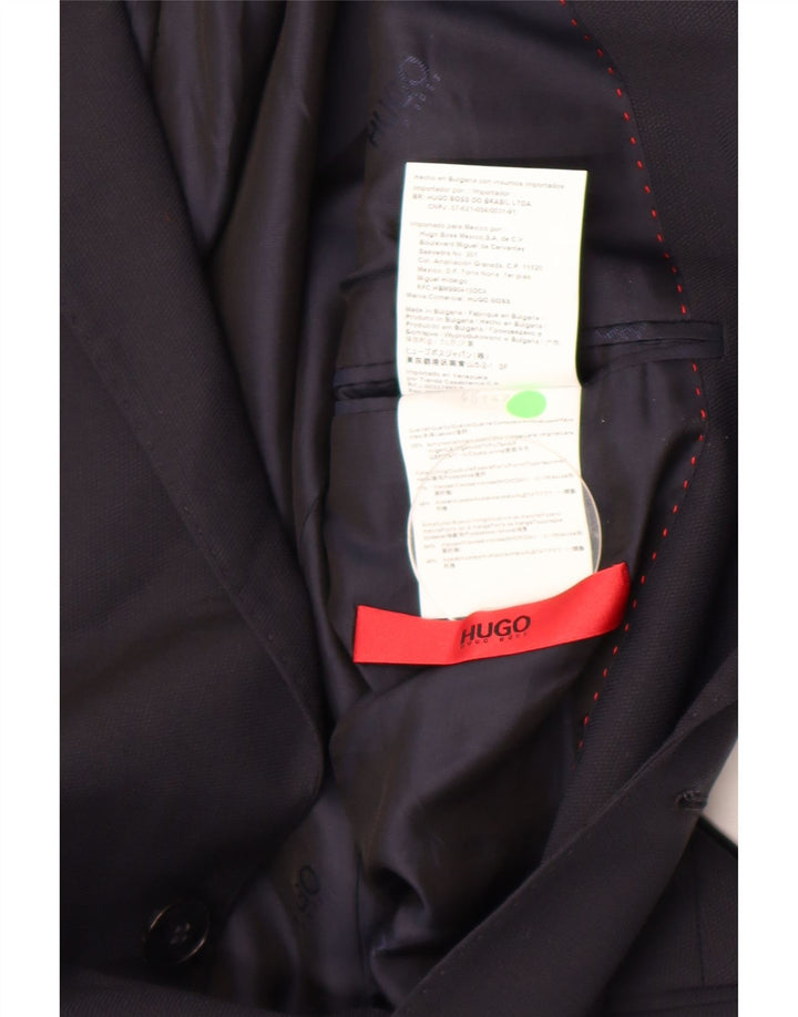 Hugo Boss Veste blazer à 2 boutons pour homme UK 46 Small Bleu marine Viscose
