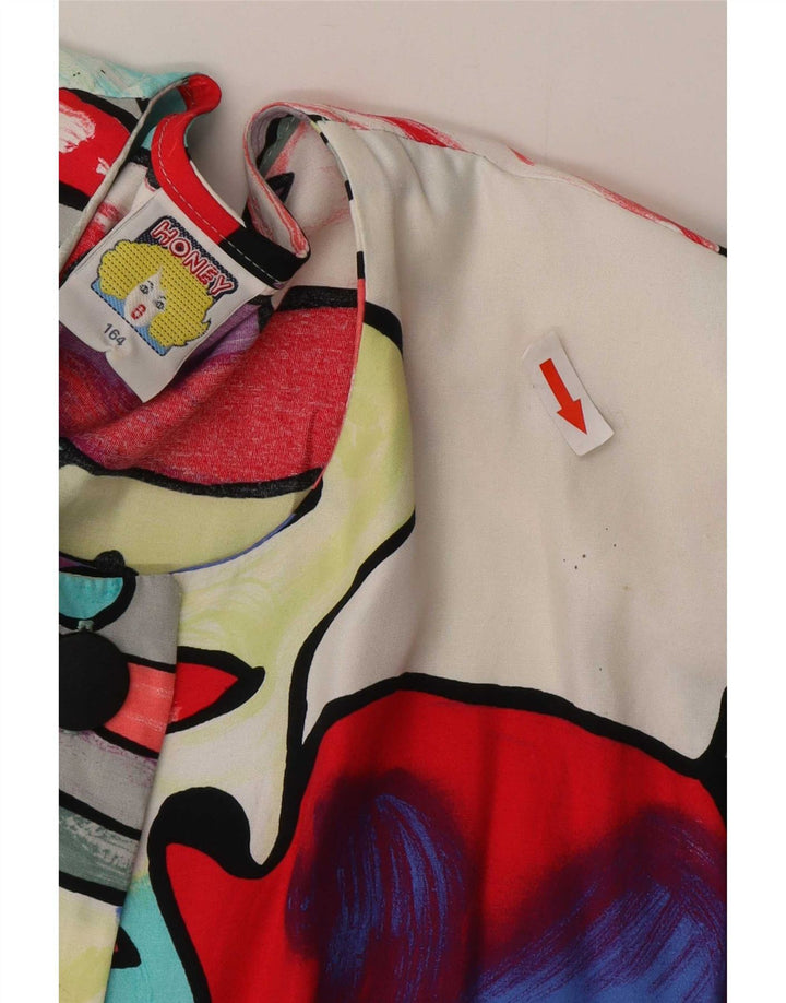 C&A Chemisier à motif abstrait pour femme UK 16 Large Multicolore
