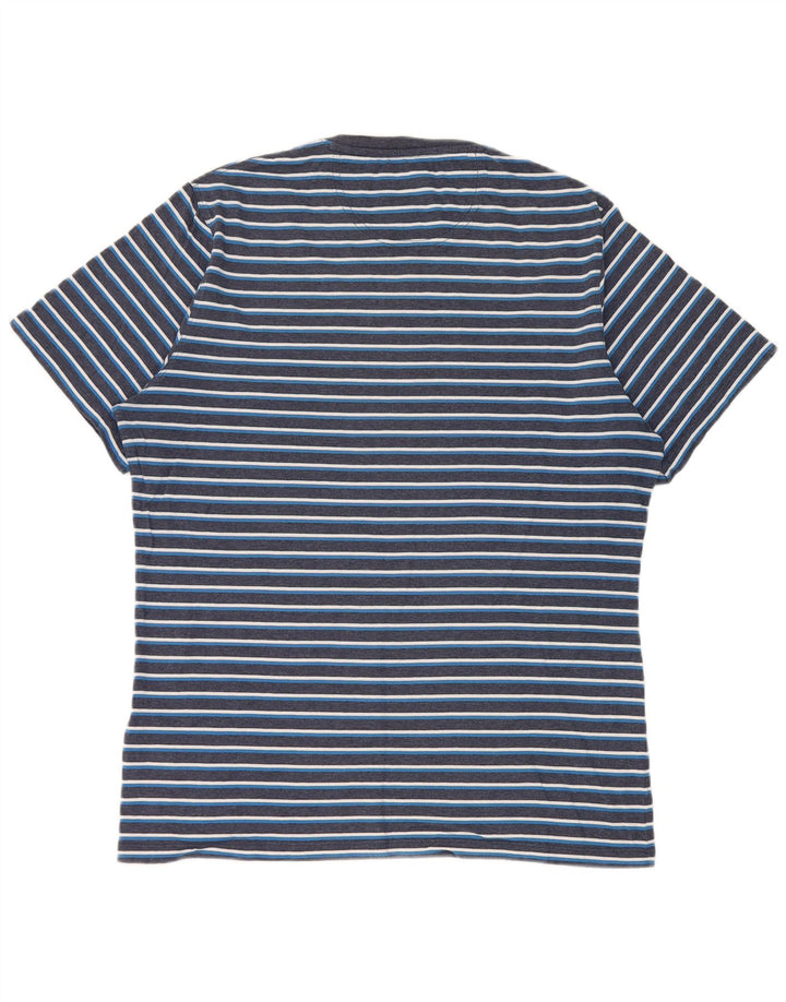 Barbour Hommes T-Shirt Top Bleu Marine Rayé Coton