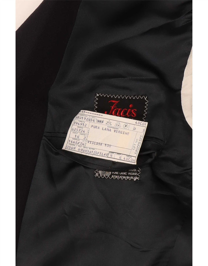 Facis Veste Blazer Croisée Homme IT 48 Laine Vierge Bleu Marine Moyen