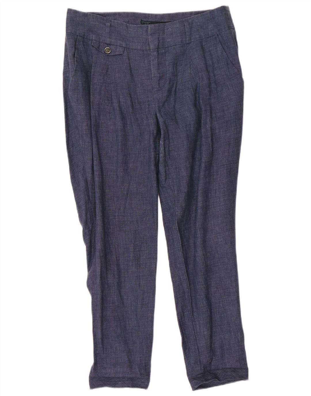 Zara Pantalon Chino Pegged Femme Moyen W28 L28 Bleu Marine