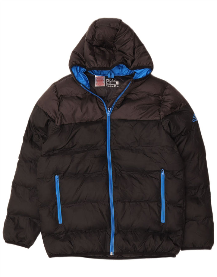 Adidas Veste matelassée à capuche pour garçon 13-14 ans Noir Colorblock Polyester