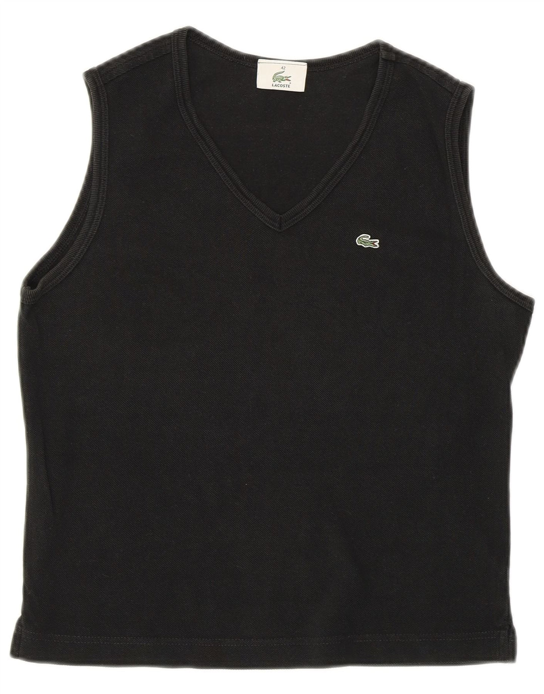 Lacoste Womens Crop Vest Top Taille 42 Grand Noir