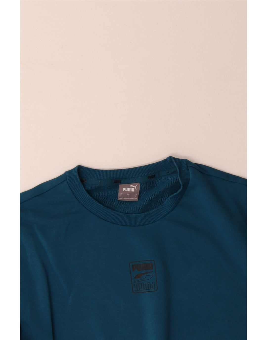 PUMA Sweat-shirt pour homme en coton color block Bleu Taille L