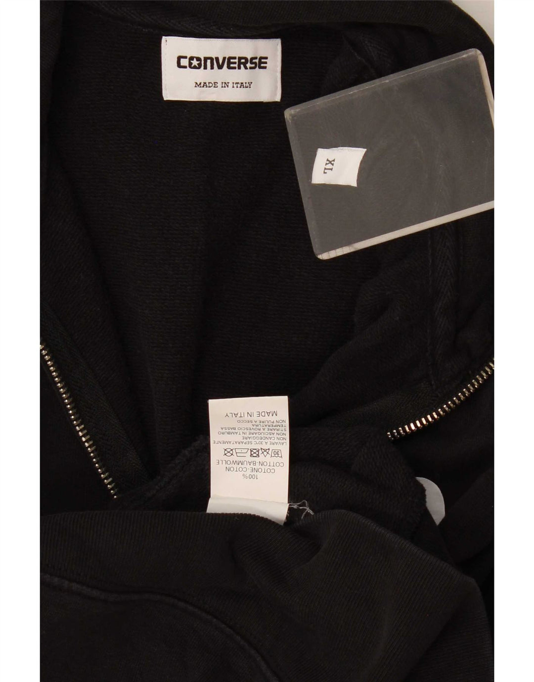 Converse Veste de survêtement pour homme XL Noir Coton