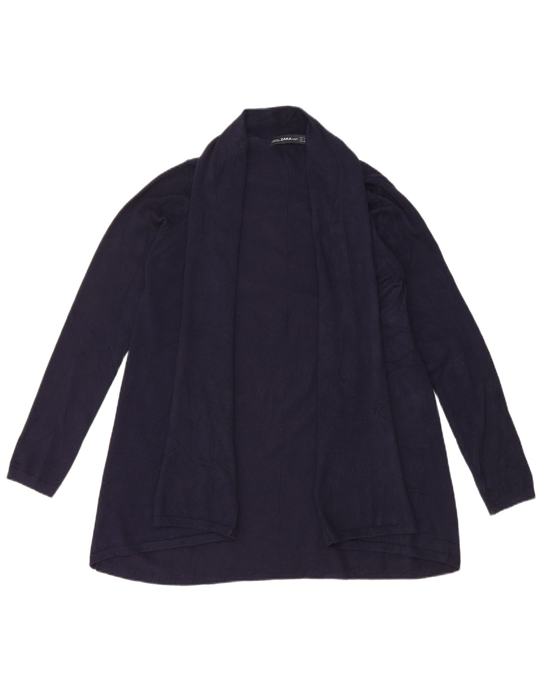 Zara Womens Open Cardigan Sweater UK 14 Large Bleu Marine