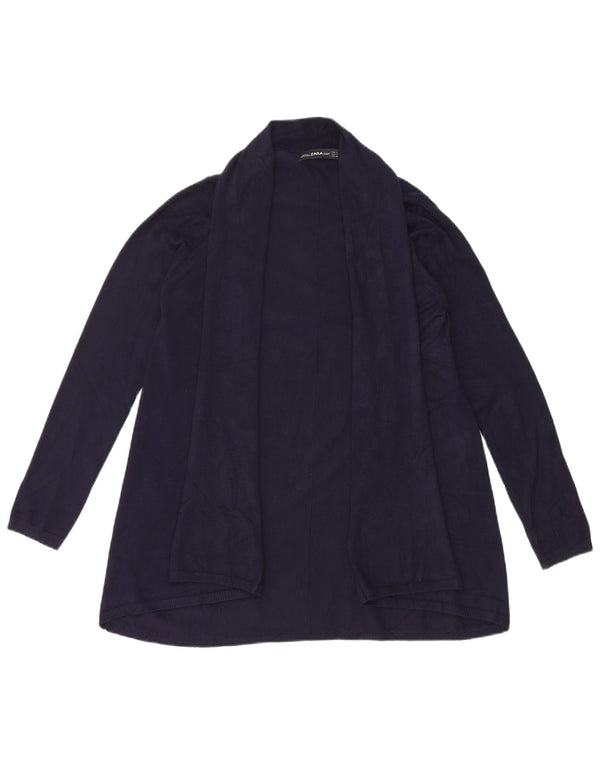 Zara Womens Open Cardigan Sweater UK 14 Large Bleu Marine