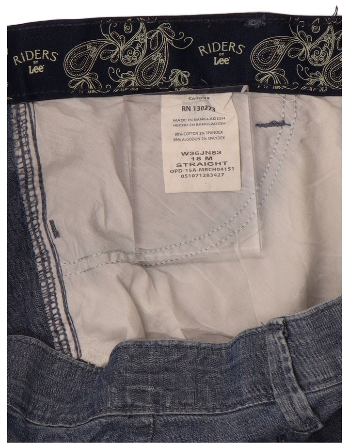 LEE Pantalon décontracté taille haute Riders pour femme US 18 2XL W36 L31 Bleu