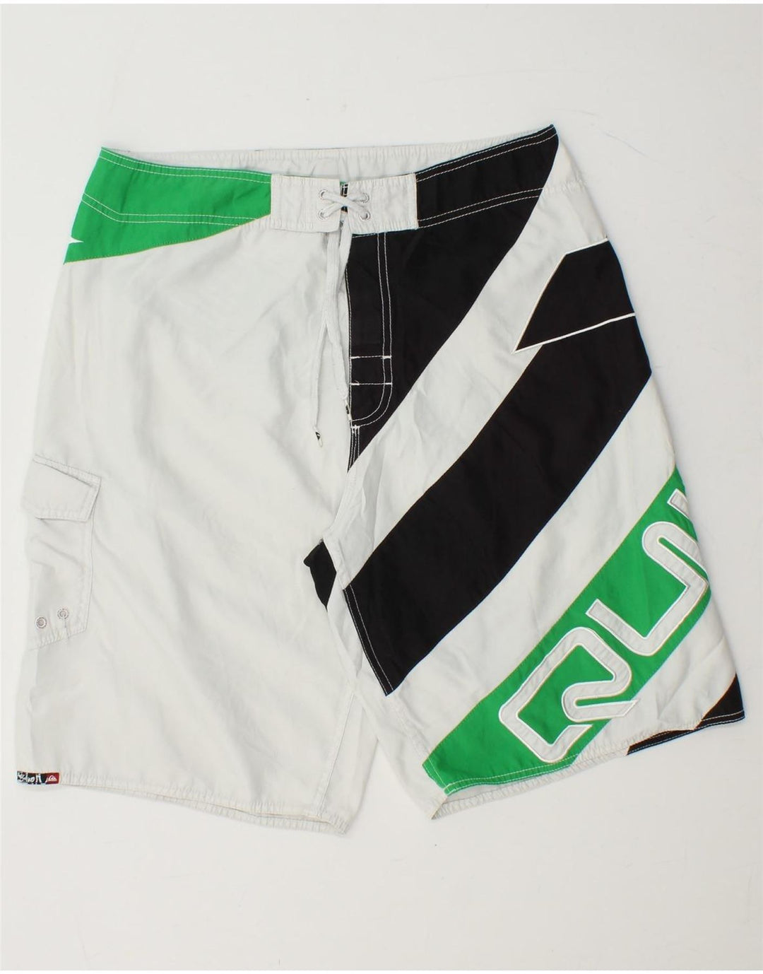 QUIKSILVER Short de Bain Graphique Homme Large Blanc Colorblock Polyester