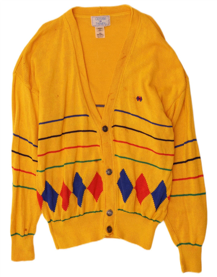 Gerani Cardigan Homme Pull XL Jaune Argyle/Diamant Coton