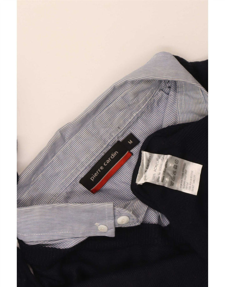 Pierre Cardin Pull Col V Homme Bleu Marine Moyen Acrylique