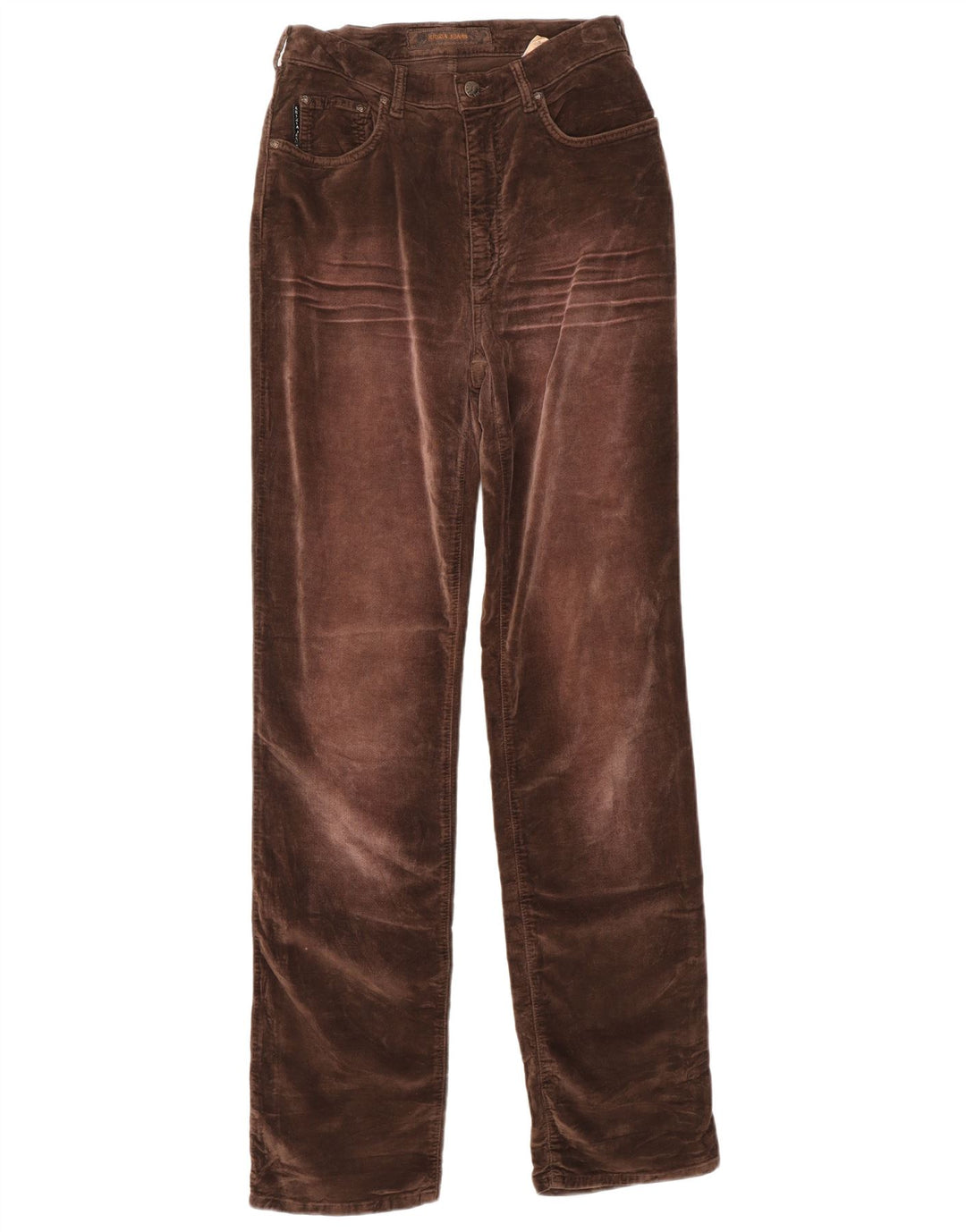 KRIZIA Pantalon Droit Décontracté Femme W29 L31 Marron Coton
