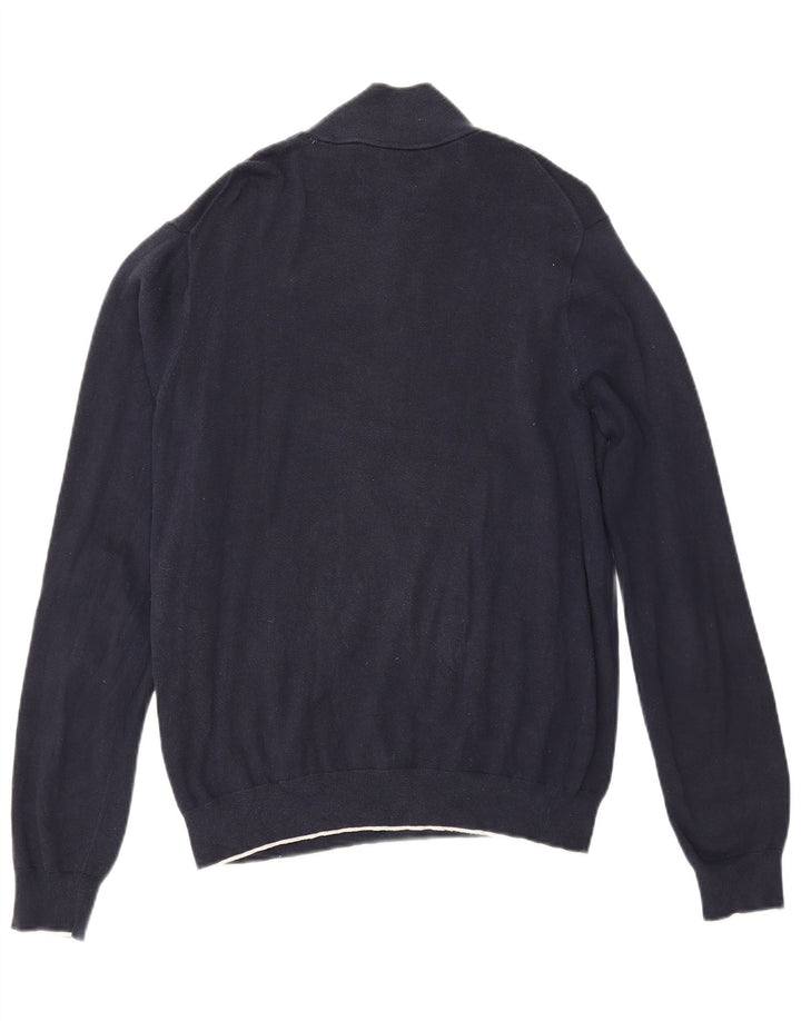 Gant Pull Col Zippé Homme Bleu Marine Moyen Coton