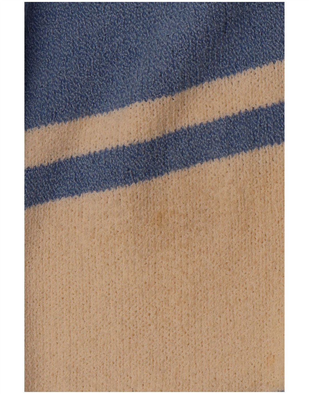 VINTAGE Pull col V pour homme Grand Bleu Colorblock