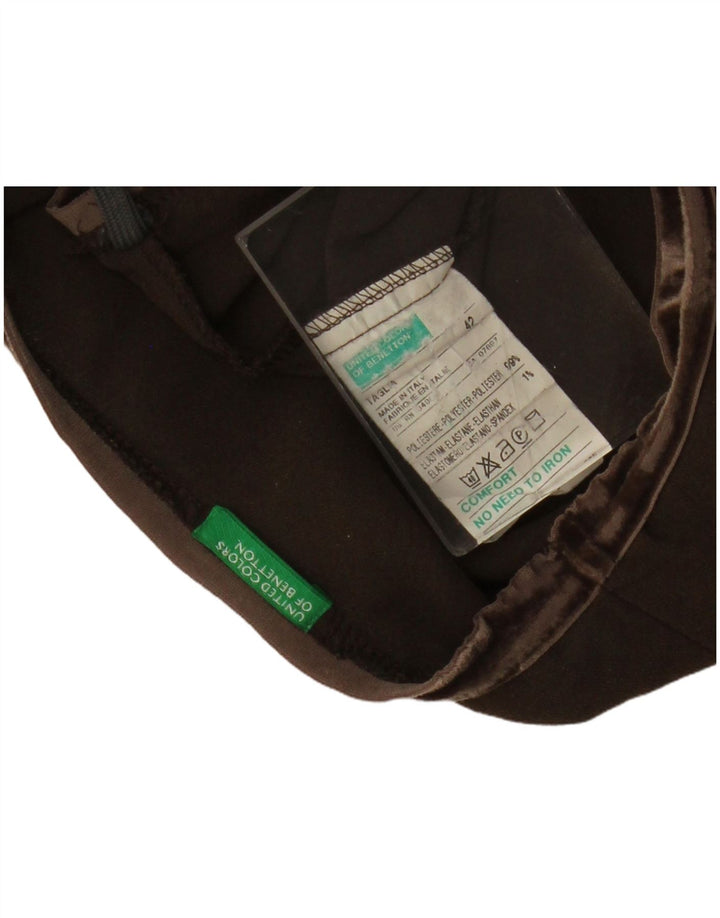 BENETTON Jupe trapèze taille basse pour femme IT 42 Medium W34 Marron Polyester