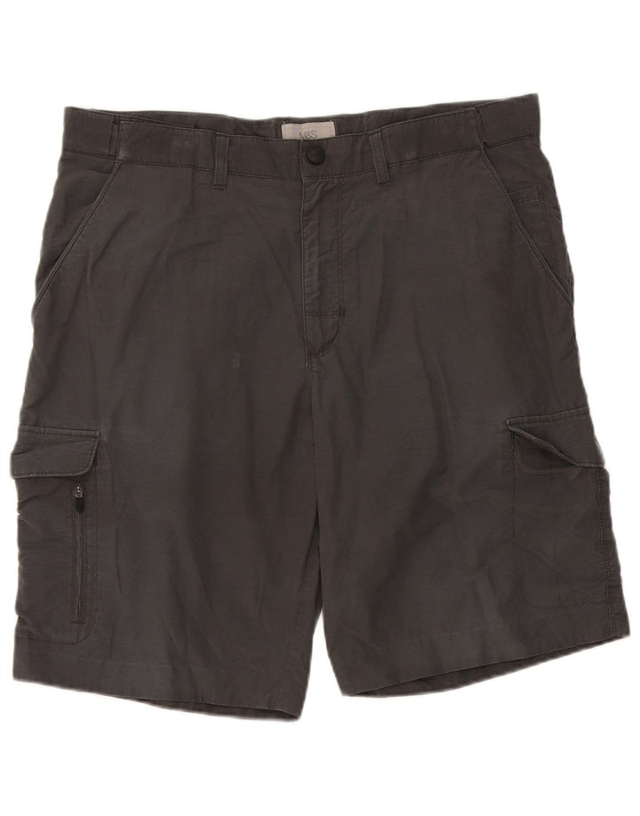 Marks & Spencer Short cargo pour homme W34 en coton gris moyen
