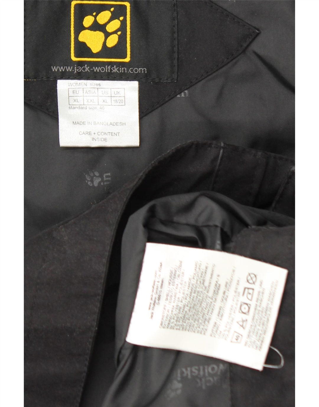 Jack Wolfskin Manteau Coupe-Vent Femme UK 18/20 XL Noir Polyester
