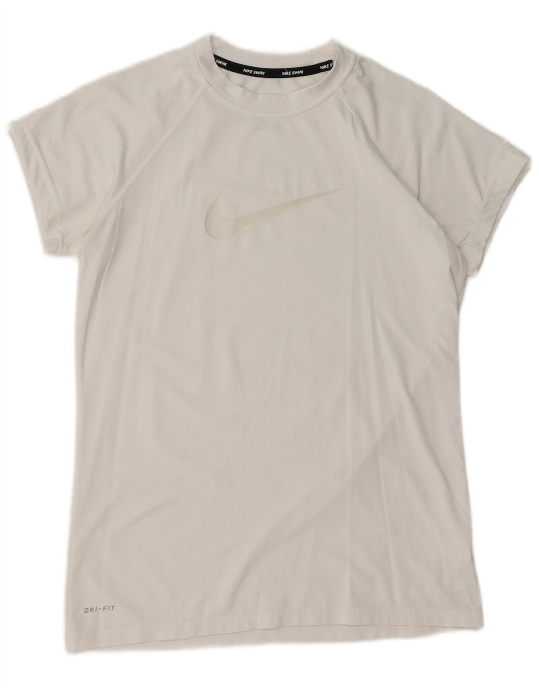 NIKE Femmes Dri Fit Graphic T-Shirt Top UK 12 Polyester Blanc Moyen