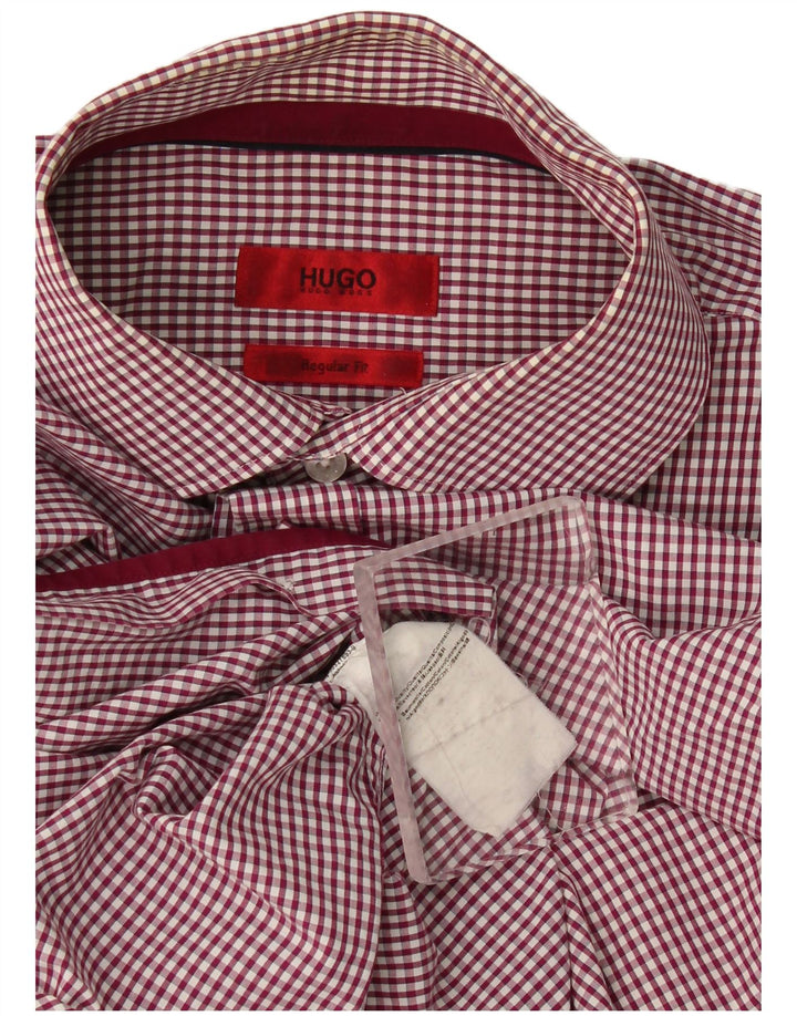 Hugo Boss Chemise coupe classique en coton vichy bordeaux moyen