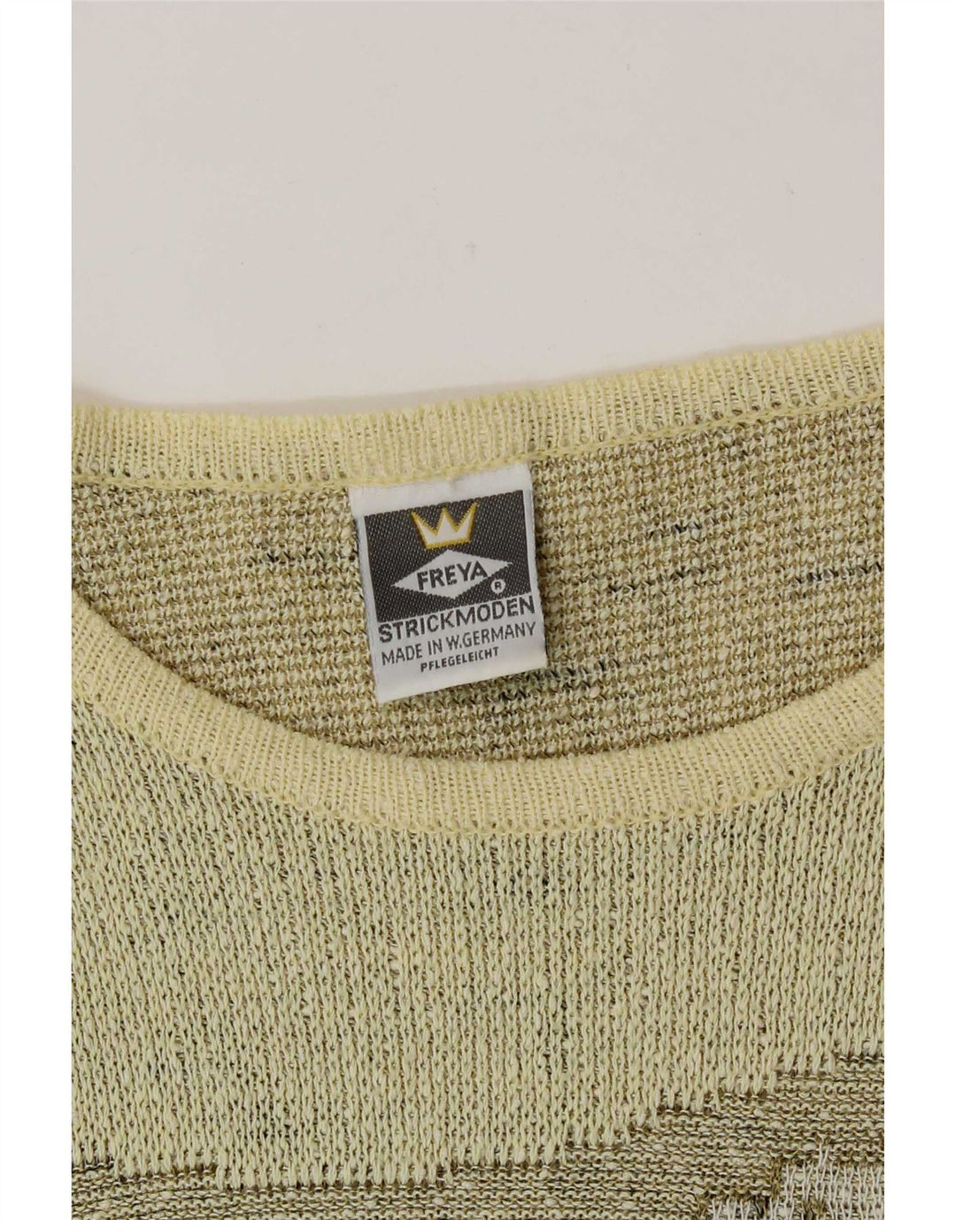 Freya Pull graphique à col bateau pour femme UK 14 Jaune moyen