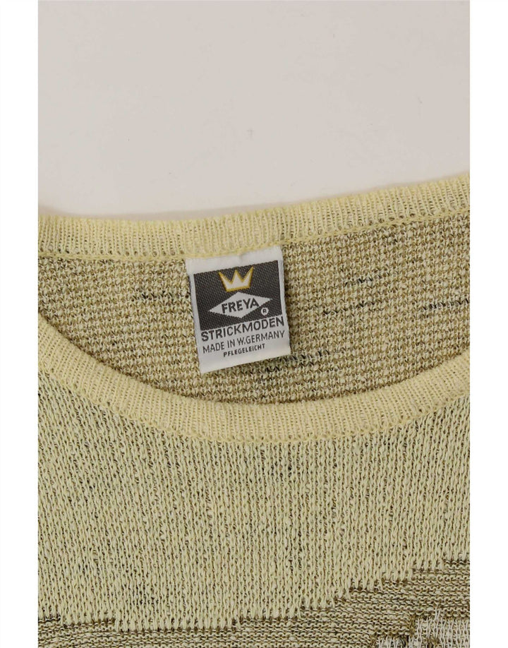 Freya Pull graphique à col bateau pour femme UK 14 Jaune moyen