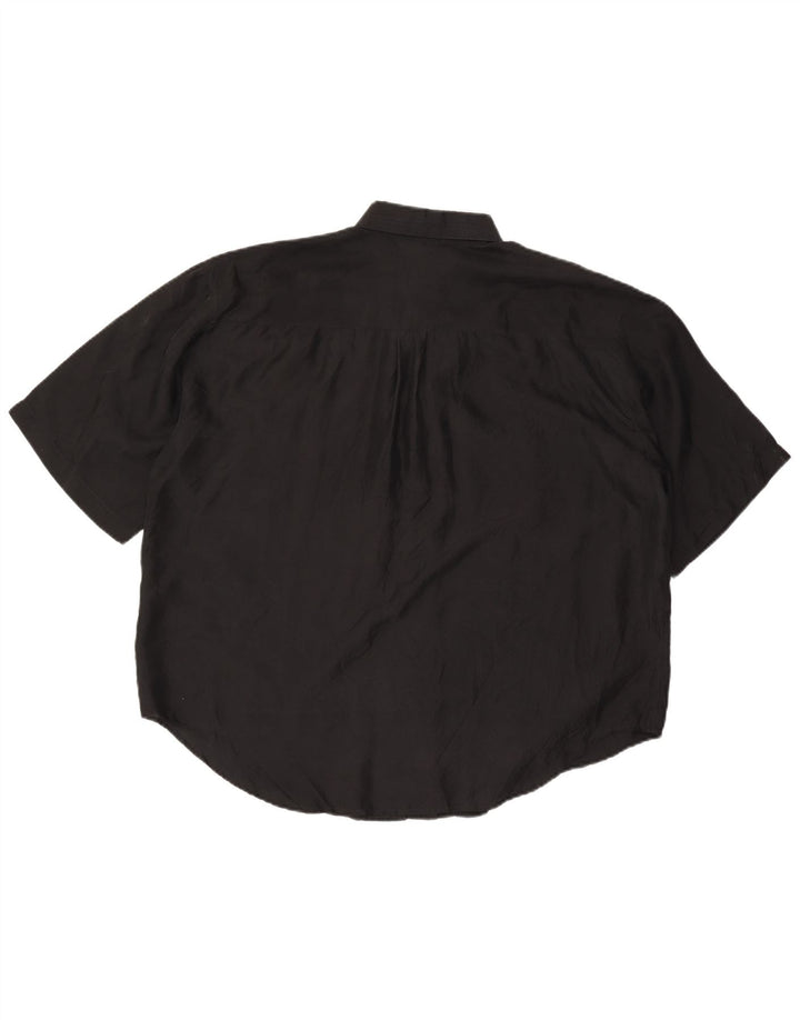 Miss Joy Chemise surdimensionnée à manches courtes pour femme IT 46 Large Soie noire