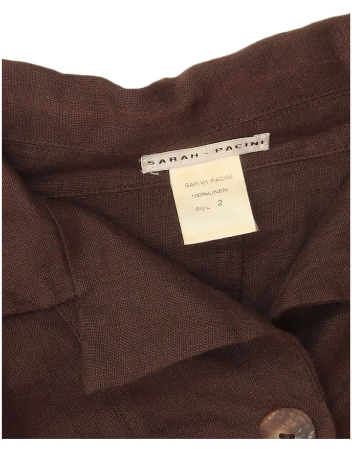 Sarah Pacini Veste bomber surdimensionnée pour femme US 2 XS Lin marron