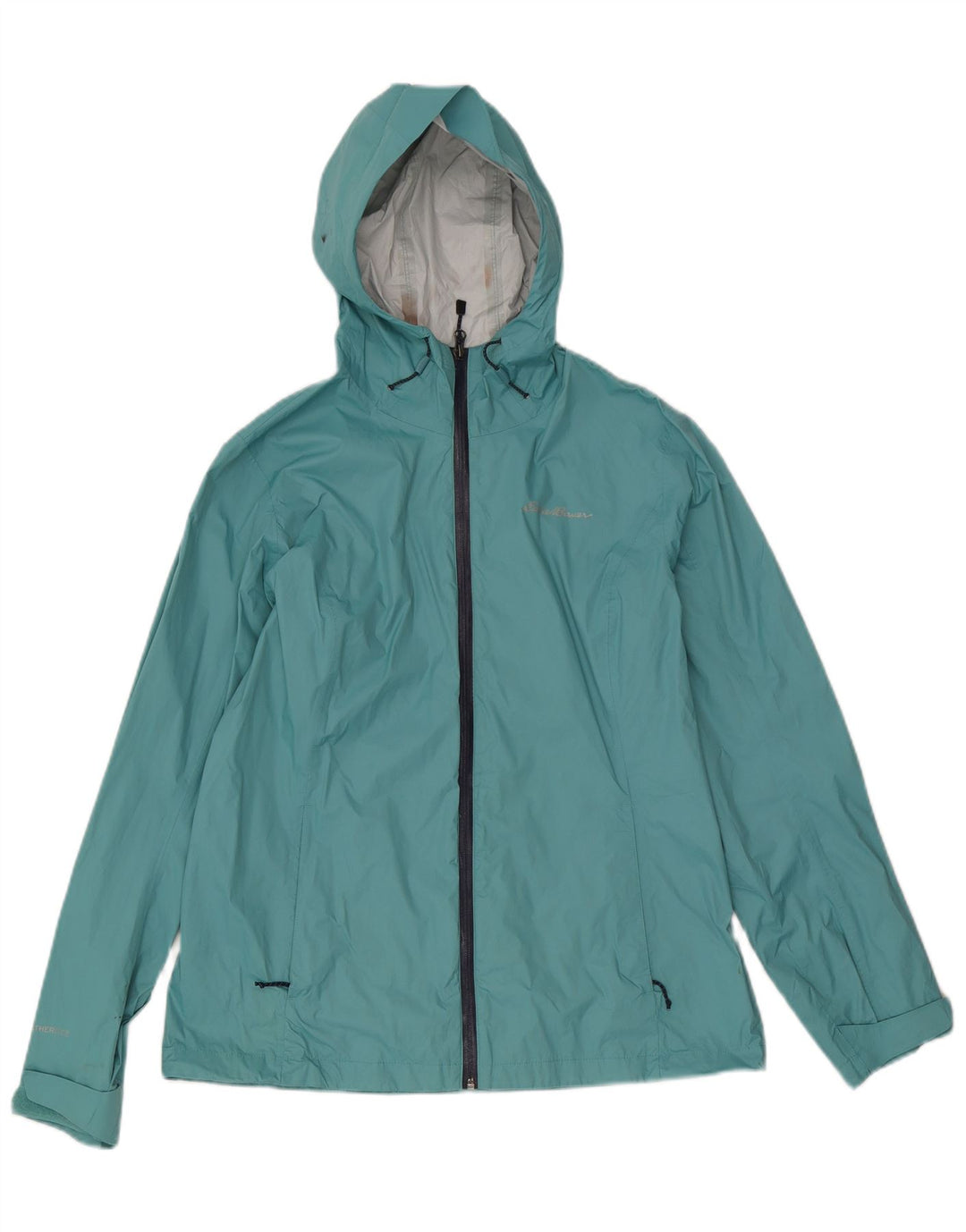 Eddie Bauer Veste de pluie à capuche pour femme UK 14 Medium Blue Nylon