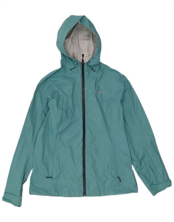 Eddie Bauer Veste de pluie à capuche pour femme UK 14 Medium Blue Nylon