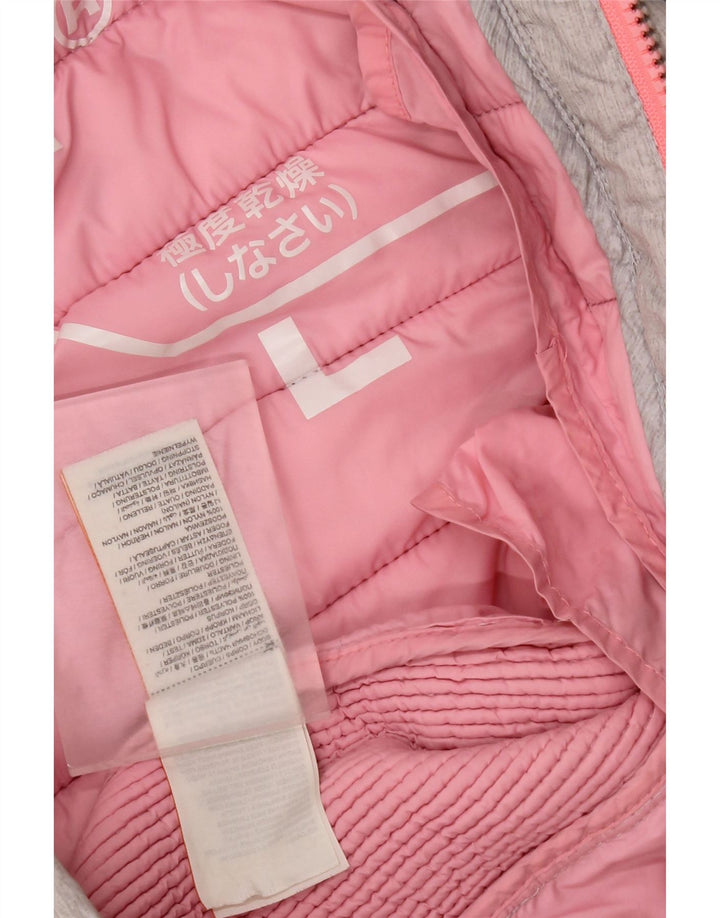 Superdry Veste matelassée à capuche pour femme UK 14 Large Gris Polyester