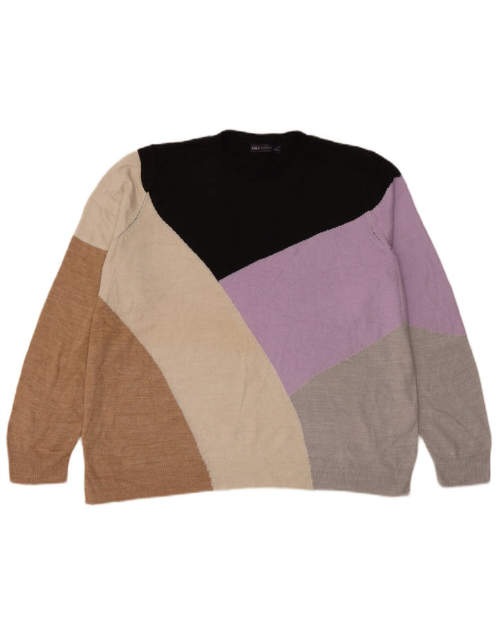 Marks & Spencer Pull ras du cou pour femme UK 18 XL Multicolore