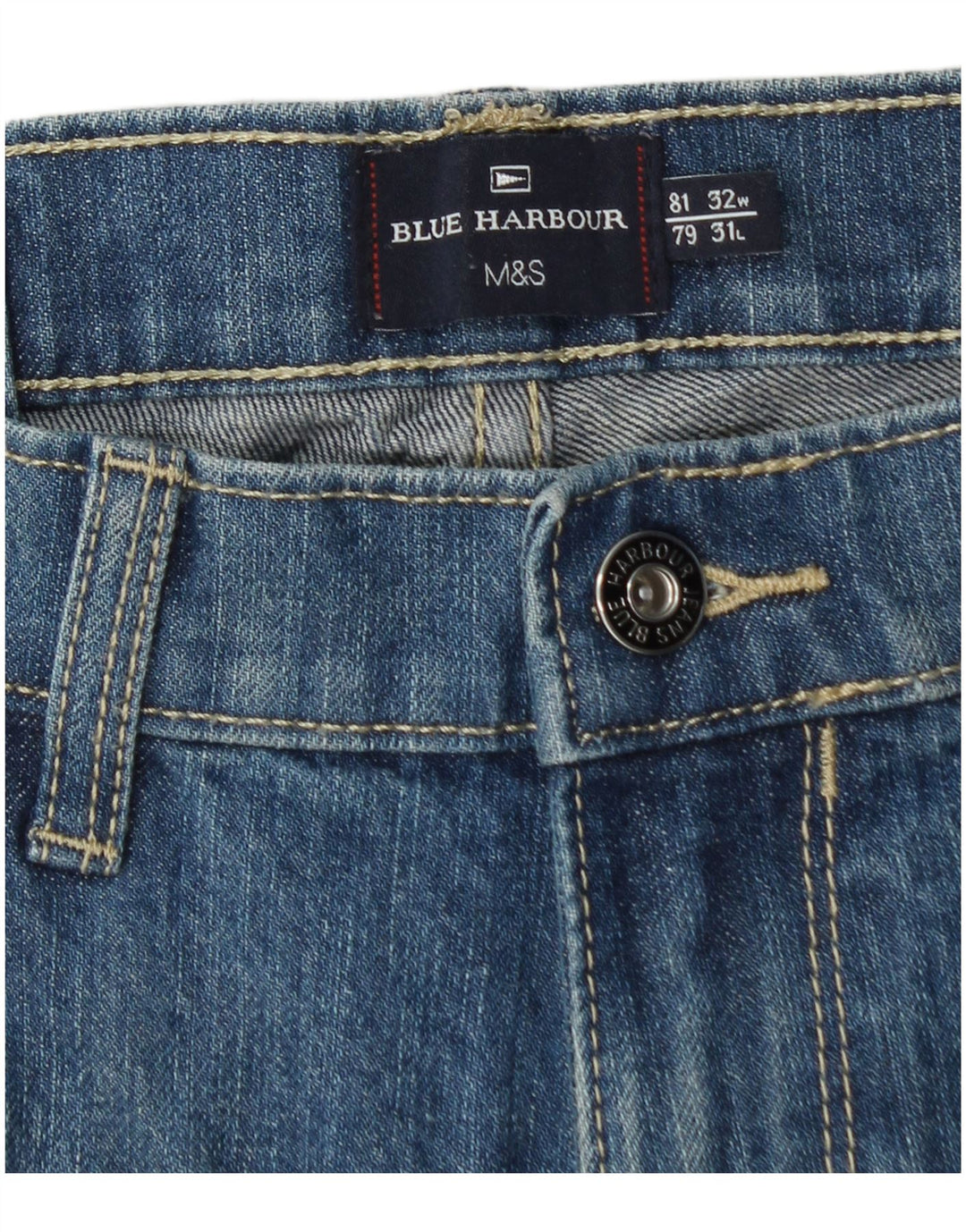 Marks & Spencer Jean droit Blue Harbor homme W32 L31 coton bleu