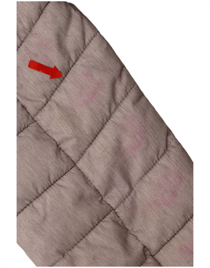 Superdry Veste matelassée à capuche pour femme UK 14 Large Gris Polyester