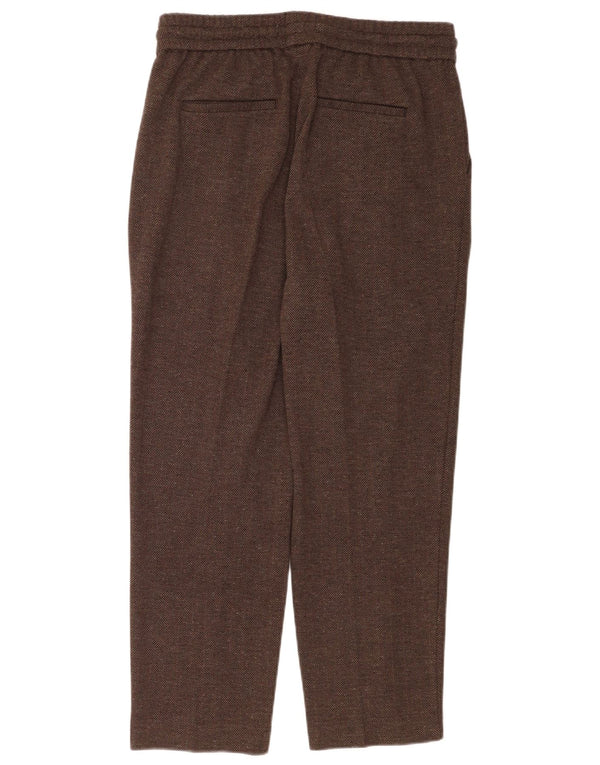 Reiss Pantalon de survêtement pour femme UK 42 en coton à chevrons marron moyen