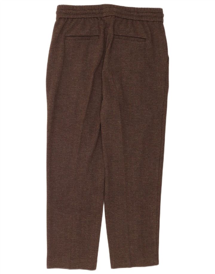 Reiss Pantalon de survêtement pour femme UK 42 en coton à chevrons marron moyen