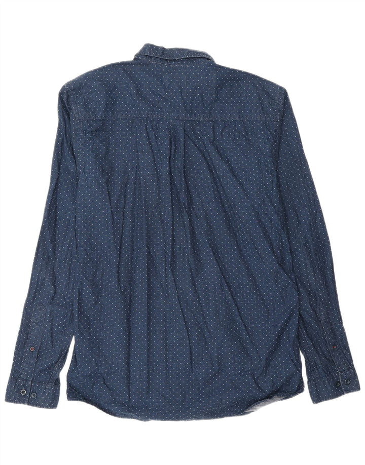 JACK & JONES Chemise Homme Large Bleu Marine à Pois Coton