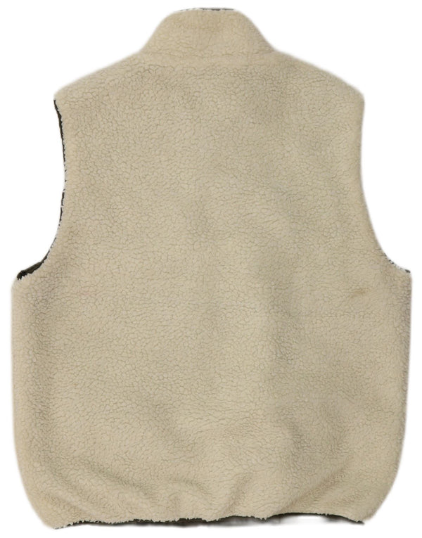 Bershka Gilet Polaire Homme UK 42 XL Blanc Colorblock