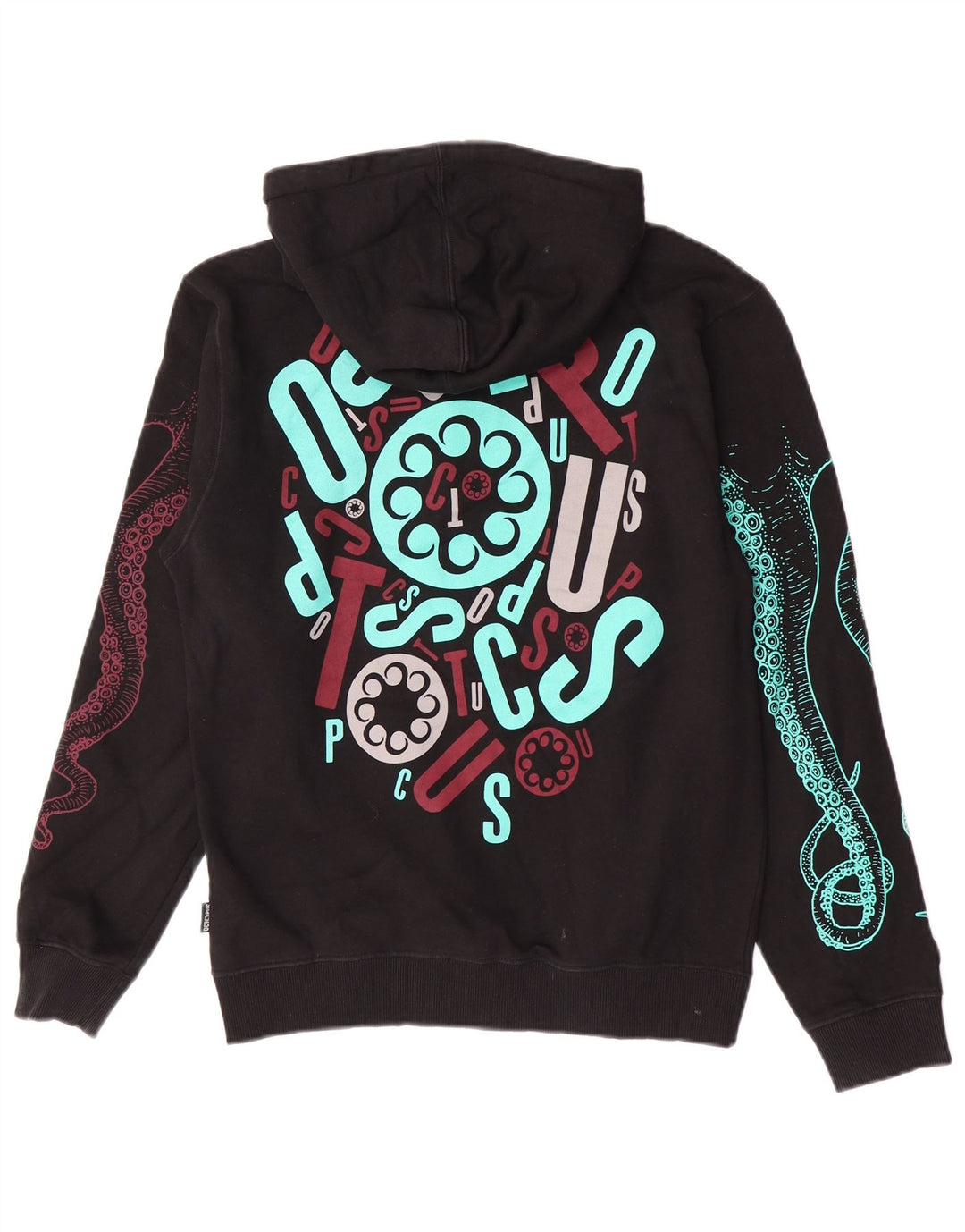 Octopus Pull à capuche graphique pour homme Petit coton noir