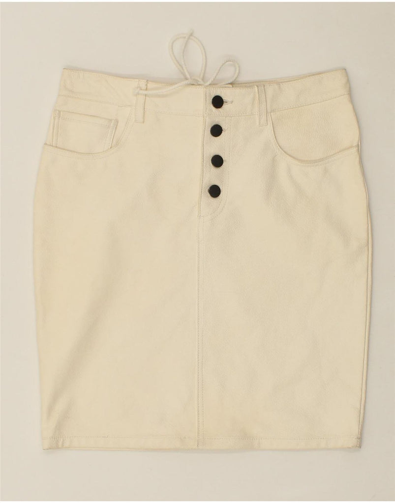 JEAN PAUL GAULTIER Womens Straight Skirt UK 12 Medium W30 Off White Vintage Jean Paul Gaultier and Second-Hand Jean Paul Gaultier from Messina Hembry 