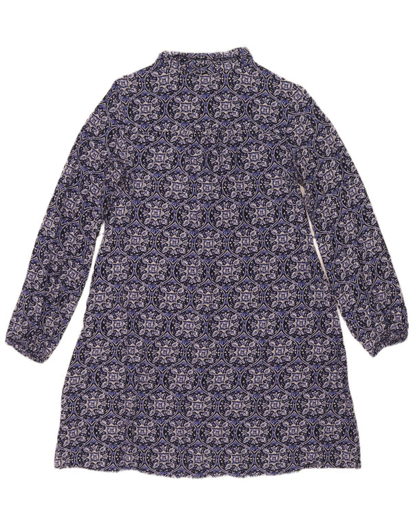 Marks & Spencer Robe chemise pour femme UK 10 Petite viscose florale bleue