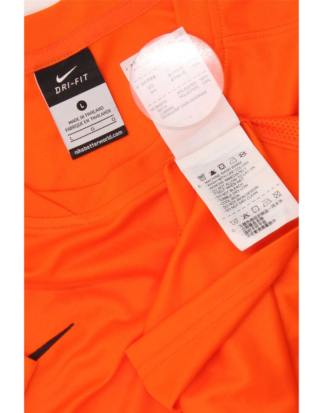 Nike T-shirt graphique pour femme, grand, orange, polyester
