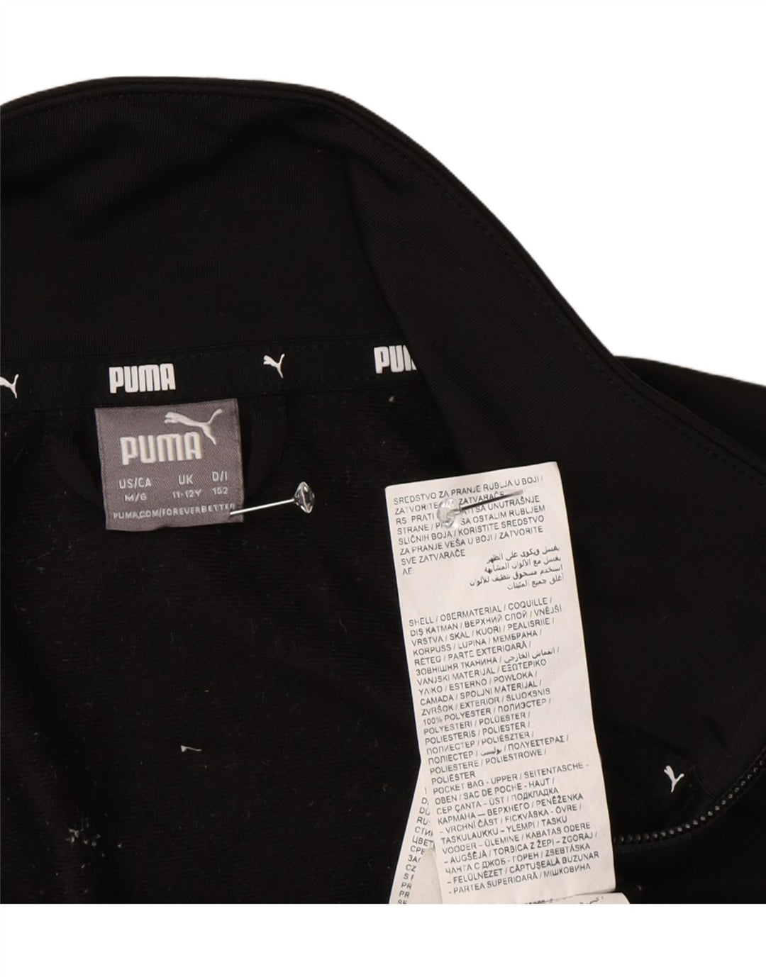 Puma Veste de Survêtement Garçon 11-12 ans Noir Colorblock Polyester