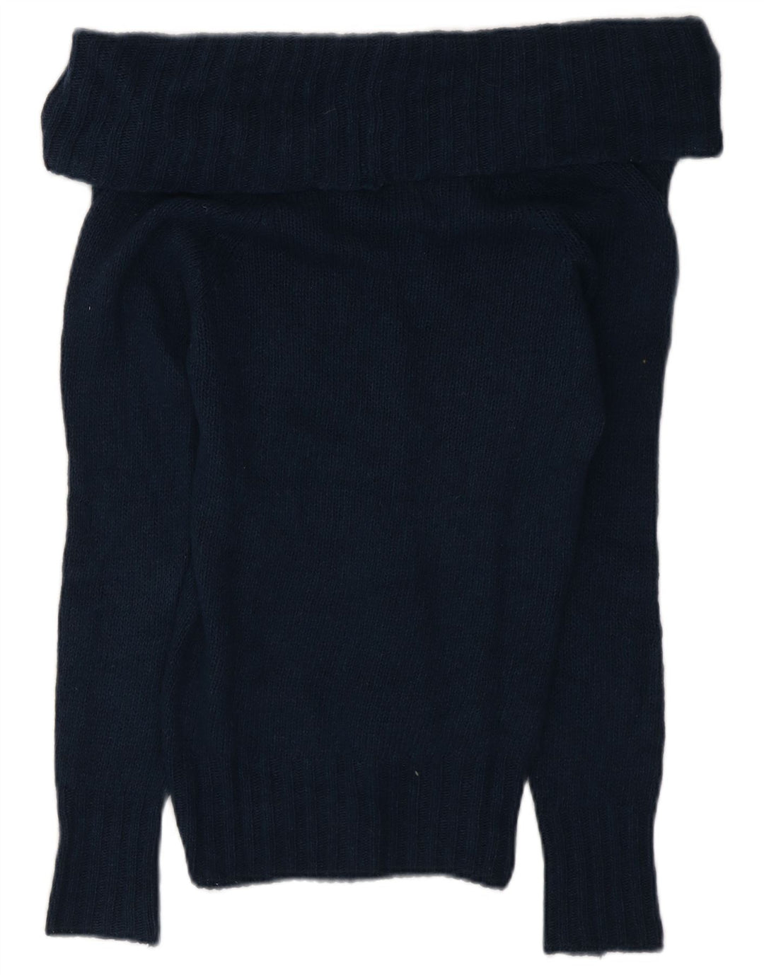 Massimo Dutti Pull col roulé pour femme UK 10 Petite laine bleu marine
