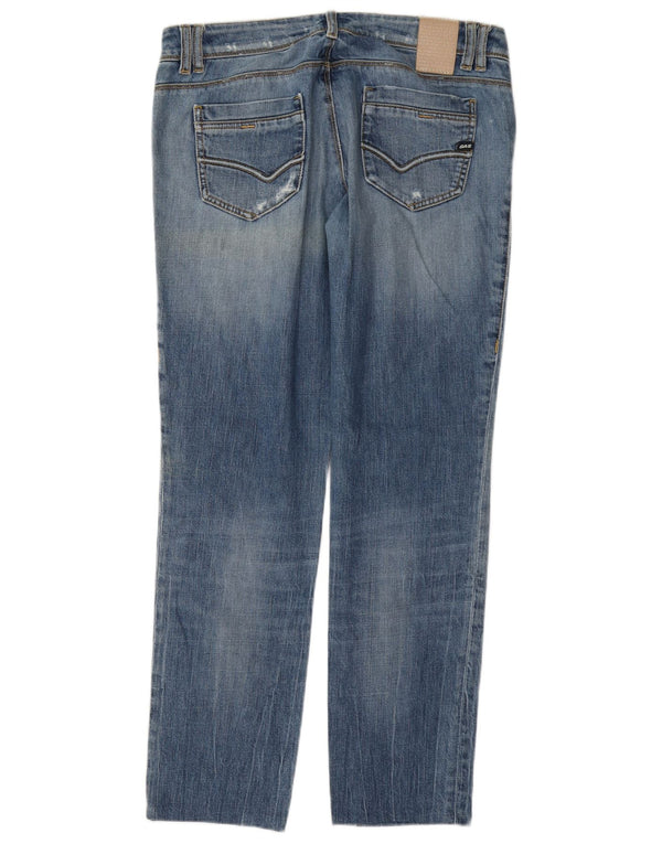 Gas Jean droit femme effet vieilli W30 L30 bleu coton