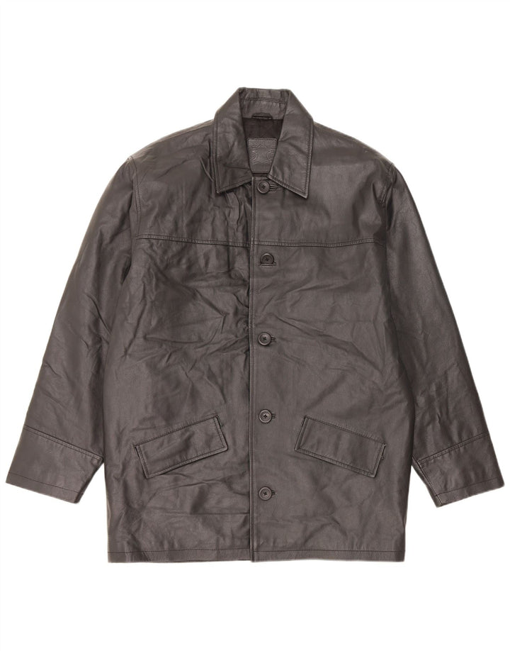 veste en cuir homme vintage UK 40 Grand Noir