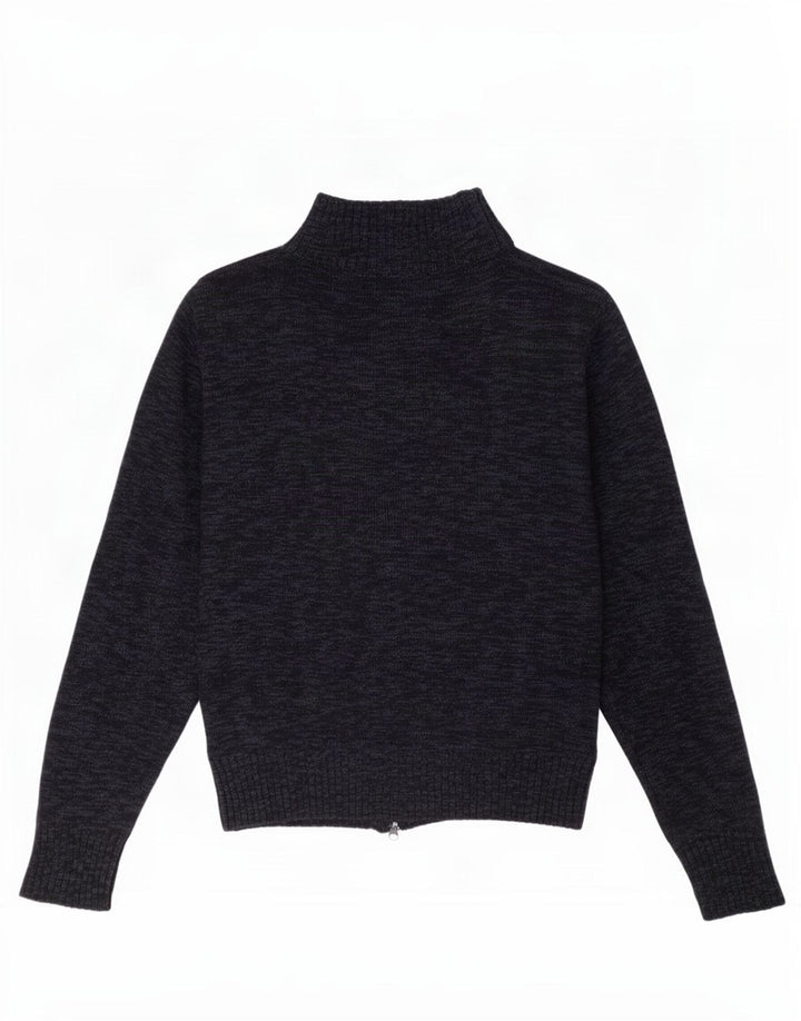 Rifle Cardigan Homme Pull Laine Moucheté Bleu Marine Moyen